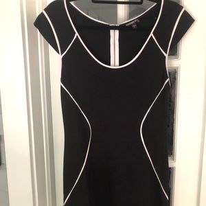 Black and white, form fitting dress from Express.
